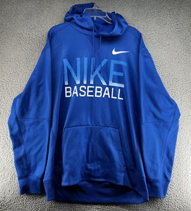 Nike Baseball Felpa con Cappuccio Uomo 2XL Blu Dri-Fit Pullover Felpa Atletica XXL - Foto 1 di 9