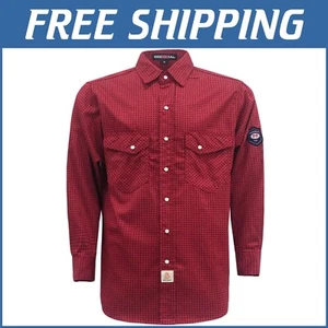 Men's 6.5oz Flame Resistant Plaid Shirt | Safety Meets Style for Industrial Use - Picture 1 of 9