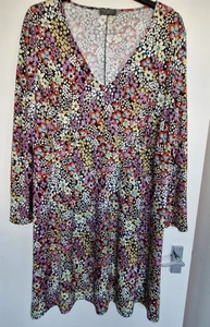 Size 22. Multicoloured Floral Design Stretch Dress. Worn Once. - Picture 1 of 8
