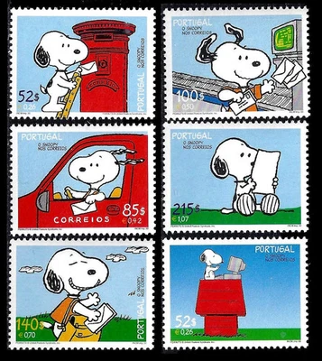 Portugal 2000 Snoopy y cacahuetes conjunto de 6 estampillas MNH gemas filatélicas geniales Foto 1 de 2