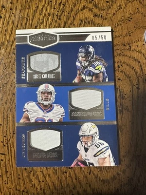 2016 Panini Plates & Patches 5/50 Alex Collins Hunter Henry Jonathan Williams RC - Image 1 of 2