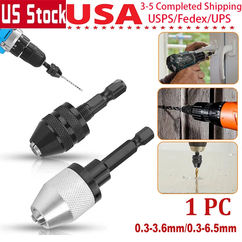 Adaptador De Mandril De Madera Sin Llave 1/4 Po A Tige Hexagonal Convertidor De Cambio Rapido 0 3 3 Mm Sg 94519098