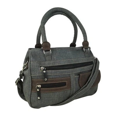 Klassische Damen Tasche Handtasche Handgriffe Grau Praktisch Wasserabweisend - Bild 1 von 4