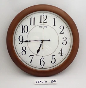 SEIKO KX388B Standard Analog Wall Clock Wooden Frame Brown 330mm 13 inch Japan - Picture 1 of 10