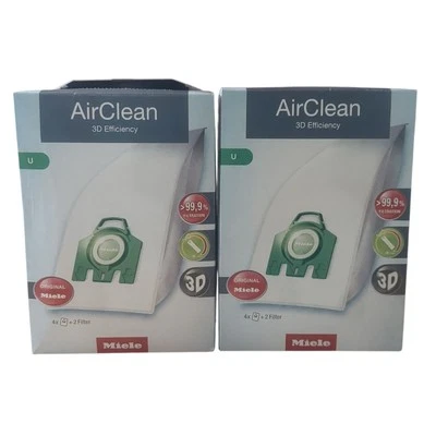 Miele Type U Airclean 3D Efficiency Vacuum Dust Bags 4 Bags (+1)  & 2 Filters - Image 1 of 3