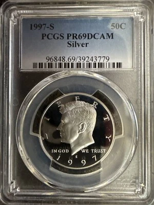 1997 S Half Dollars Kennedy PCGS PR-69 DCAM Silver - Image 1 of 2