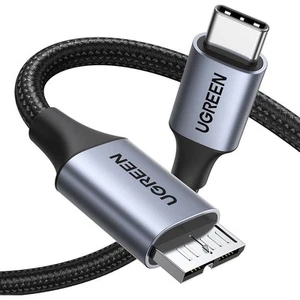 Kabel USB-C für Micro USB-B 3.0 3A 5Gbps 0.5m Ugreen Ladekabel Datenkabel Grau - Bild 1 von 8