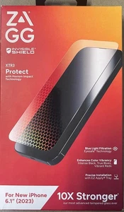Protector de pantalla ZAGG InvisibleShield Glass XTR3 iPhone 15 - 10x más fuerte "NUEVO" - Imagen 1 de 1