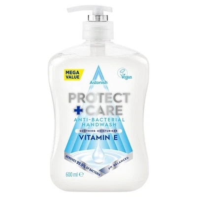 Astonish Protect + Care Vitamin E Hand Wash 600ml Antibacterial Moisturising - Image 1 of 4