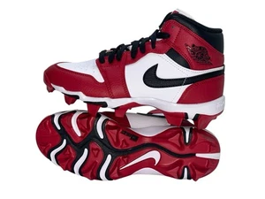 Youth Air Jordan 1 Mid Cleat Chicago GS Size 4Y White/Black/Gym Red HF6883-106 - Picture 1 of 12