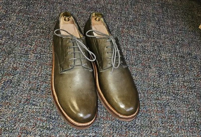 Brooks Brothers Derby Olive Green Leather Shoes Goodyear Welted 11D - Image 1 of 4
