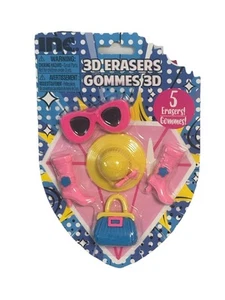 3D Beach Kids Accessories Erasers In 5 Ct - Picture 1 of 3