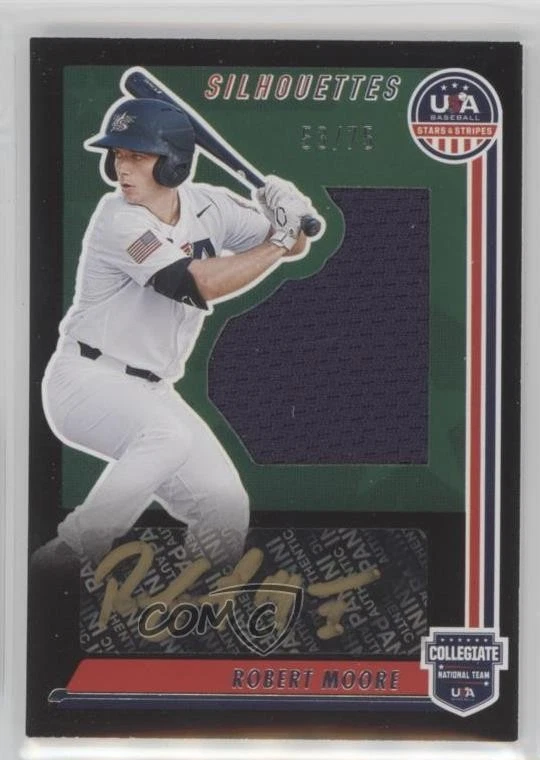 2022 Panini USA Baseball Stars & Stripes Black Gold /75 Robert Moore Auto - Image 1 of 2