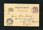 Bayern - Ganzsache aus Landau vom 27.02.1890  (EB-3)