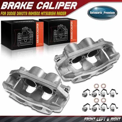 Par de pinzas de freno delanteras con soporte para Dodge Ram 1500 Dakota Mitsubishi Raider Foto 1 de 4