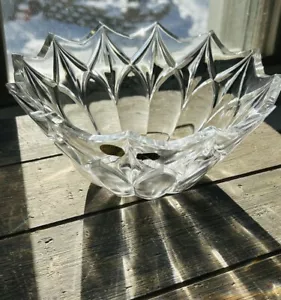 Vintage Bohemia Crystal Bowl Glass 12 Point Serving Dish Czech Republic 24% PbO - Picture 1 of 15