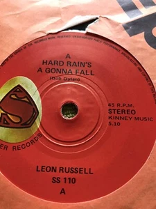 Leon Russell - A hard rains gonna fall 45 single - Picture 1 of 1