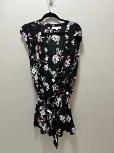 Loft Black Floral Romper Belt Size Large - Picture 1 of 7