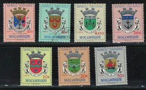 MOZAMBIQUE 1975 Very Fine MNH & Precancel Stamps Scott # 407/423 Arms of cites - Picture 1 of 2