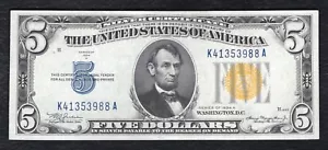 fr. 2307 1934-A 5 $ FIVE DOLLARS "NORDAFRIKA" SILBER ZERTIFIKAT JUWEL UNC - Bild 1 von 2