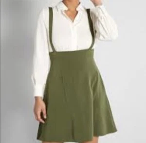 ModCloth Overall Winner Jumper Skirt Green Pinafore Dress Plus Size 4X - Picture 1 of 7