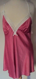 Cassandra Satin Coral Chemise with lace trim and lace back Size X-Large - Picture 1 of 3