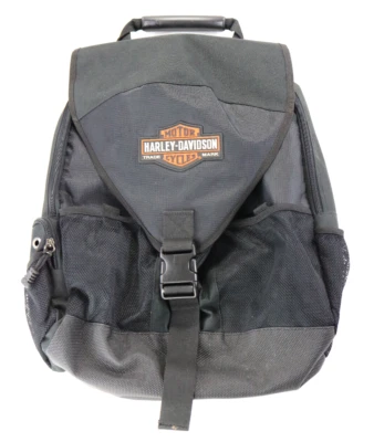 Harley Davidson Mochila Mochila Negro Naranja Gris 18" Bolsa de Viaje Bar Shield Foto 1 de 4
