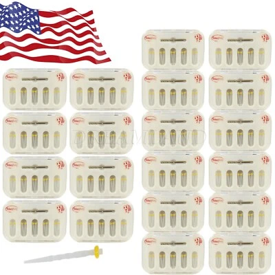 Dental Fiber Post Resin Screw Thread Quartz & Drills Yellow  10-100BOX - Image 1 of 3