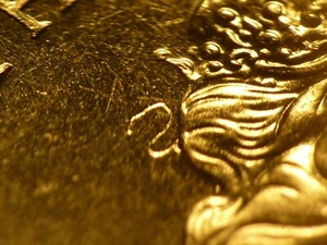 Error - GEM Canada 1969 Proof-like nickel dollar struck through wire - Foto 1 di 4