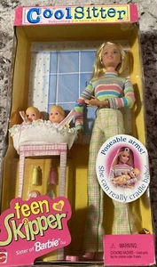 BARBIE COOL SITTER TEEN SKIPPER WITH  TWIN BABY DOLLS 1998 MATTEL NRFB - Picture 1 of 11