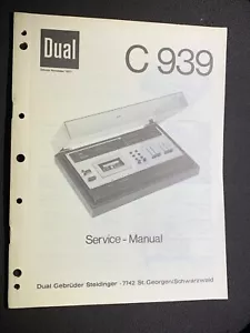 Dual C 939 Cassette Deck Manuale di Servizio Originale Thorens - Foto 1 di 3