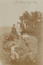 FONTANIGORDA - Gita - In posa sul masso - Fotocartolina 1912