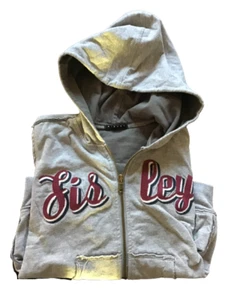 Sisley Hoodie with Hood for Child Cotton Gray Sweatshirt Size 8 years - Picture 1 of 7
