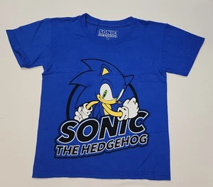 Kids Sega Sonic The Hedgehog Short Sleeve Blue TShirt Size Small 100% Cotton - Picture 1 of 4