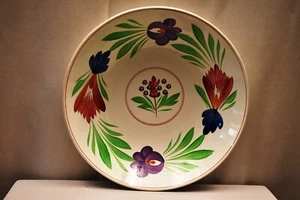 Antique Porcelain Plate Opaque Of Sarreguemines Pottery France Charger Dish Bowl - Picture 1 of 7