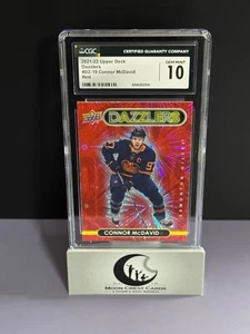 Connor McDavid - Dazzlers Red - 2021-22 Upper Deck #DZ-19 CGC 10 GEM MINT Oilers - Picture 1 of 2