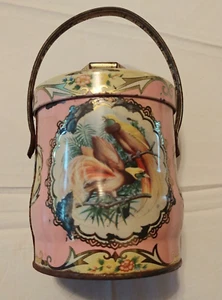 Vintage Tin with lid and handle Murray-Allen England - Pheasants Bird - Picture 1 of 9