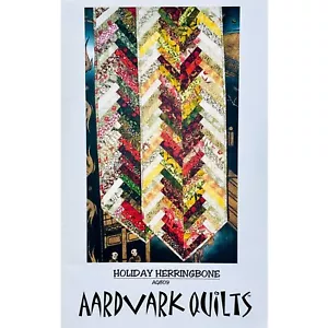 Holiday Herringbone Table Runner Quilt PATTERN AQ809 by Aardvark Quilts - Picture 1 of 7