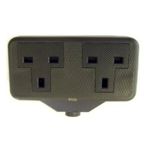 13 Amp Electric Hard Rubber Twin Socket 13A Heavy Duty Mains Electrical 3 Pin - Picture 1 of 4