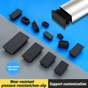 Square Plastic End Caps Blanking Plugs Box Section /Tube Inserts / Black - Picture 1 of 28