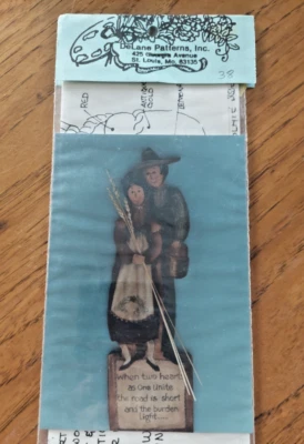 DELANE LANGE AMISH WHEAT COUPLE Relationship POEM SIGN PAINTING PATTERN 1984 38 - Image 1 of 4