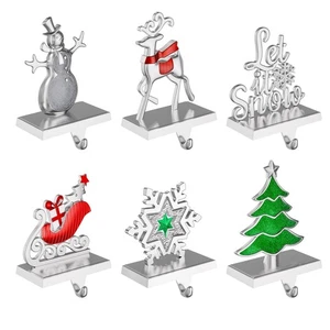 Christmas Stocking Holders for Mantle Weighted Metal Stocking Hangers Hooks f... - Foto 1 di 7
