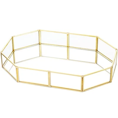 Mirror Decorative Tray,Gold Mirror Tray for Bathroom Vanity Tray,Jewelry,Cosm... - Image 1 of 4