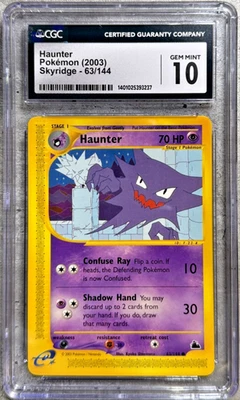 Pokemon Card Haunter CGC 10 Gem Mint, e-Reader Skyridge 63/144, WOTC 2003 (1) - Image 1 of 4