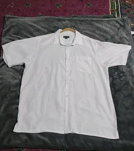 David Taylor Herren Button Down Hemd XL Weiß Kurzarm Palmen Muster - Bild 1 von 13