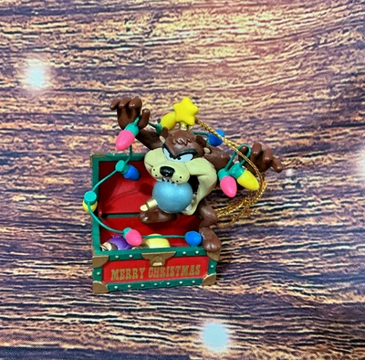 Adorno de Navidad vintage Looney Tunes TAZ Tasmanian Devil 1995 Foto 1 de 4
