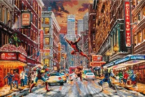 Thomas Kinkade Deadpool Snowy Day Marvel Comics Publishers prueba en papel 36x24 - Imagen 1 de 1
