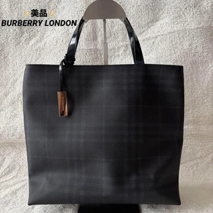 ✨️Good condition✨️ Burberry London handbag Nova check PVC leather black - Picture 1 of 11