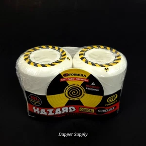 Hazard Sign CP+ Conical Surelock White Skateboard Wheels City Park Formula 52mm - Picture 1 of 5