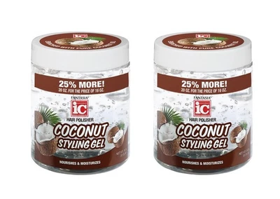 Fantasia IC Coconut Esmalte Gel de Peinado 20 OZ Hidrata y Nutre Paquete de 2 Foto 1 de 2